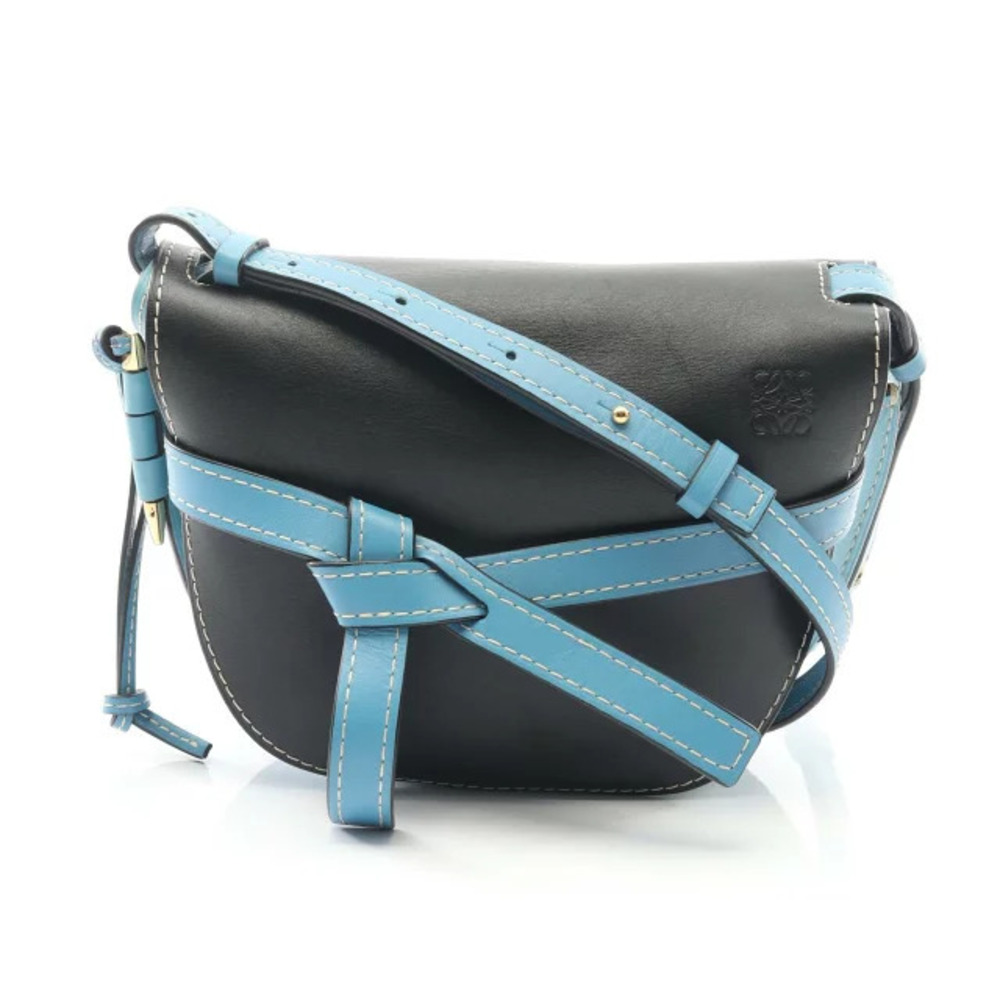 Loewe Gate Bag Shoulder Leather Blue Black
